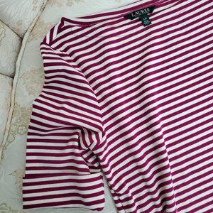 Lauren Ralph Lauren Stripe Boat Neck Top